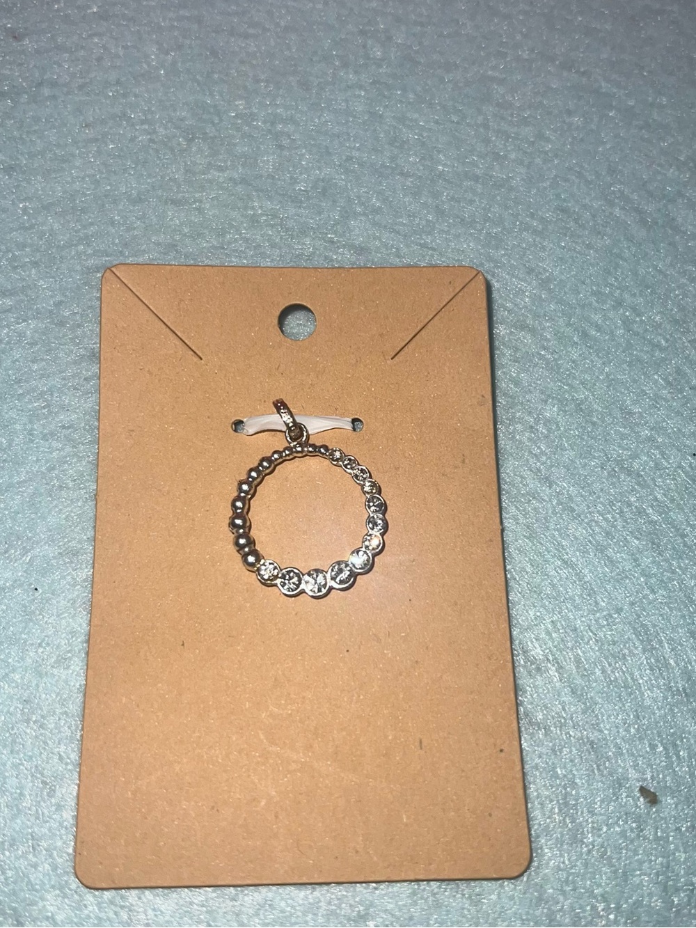 Silver Rhinestone Circle Pendant Necklace - Women Jewelry